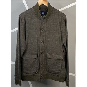 Johnnie O Slub Wool Blend Bomber Jacket Men’s M Full Button Pine Green